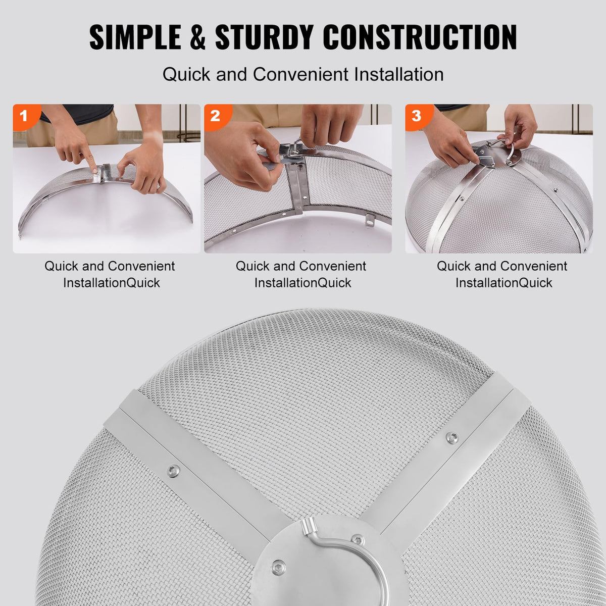 VEVOR - visualización de Chimenea de un Solo Panel, Resistente de Malla de Hierro para Chimenea, 35.5 Pulgadas de Largo x 28.4 de Alto, Cubierta de protección contra chispas de instalación Simple,