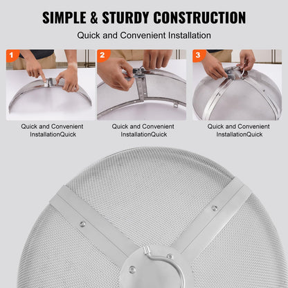 VEVOR - visualización de Chimenea de un Solo Panel, Resistente de Malla de Hierro para Chimenea, 35.5 Pulgadas de Largo x 28.4 de Alto, Cubierta de protección contra chispas de instalación Simple,