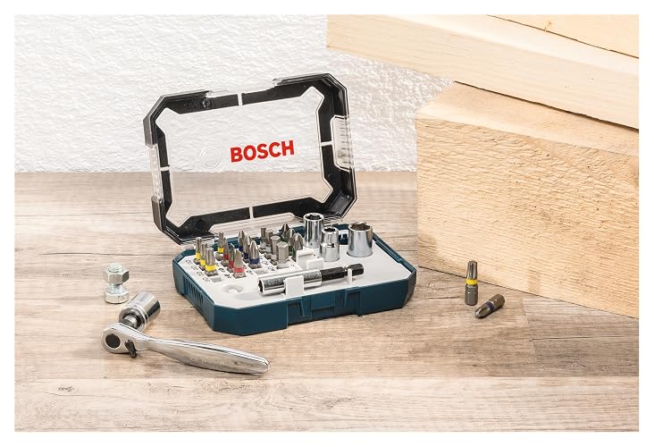 Bosch Kit De Puntas Y Vasos, 26 Unidades, Negro