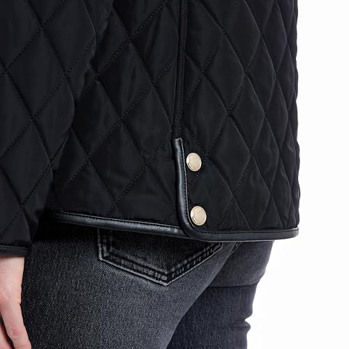 Michael Kors Diamond Quilted Jacket for Women, Stylish Lightweight Jacket With Trim Detail chamarra Mujer