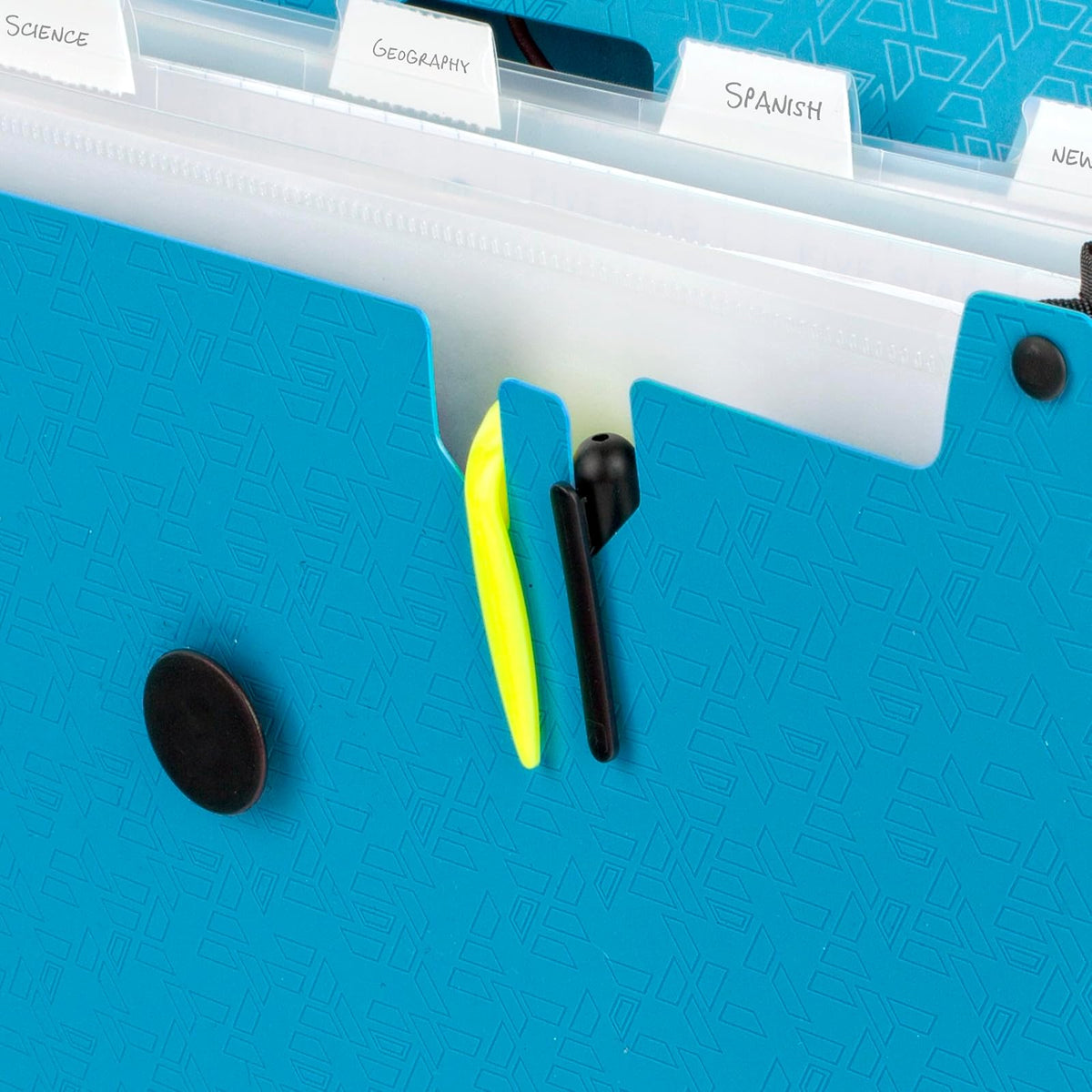 Five Star Organizador de archivos expansivo, organizador de archivos de acordeón de 6 bolsillos, cierre elástico, capacidad para papel de 8-1/2 x 11 pulgadas, azul Tidewater (350100C-ECM)