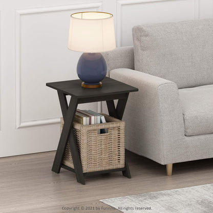FURINNO Modern Simplistic Mesa Auxiliar, 1 Paquete sin Bandeja, Espresso