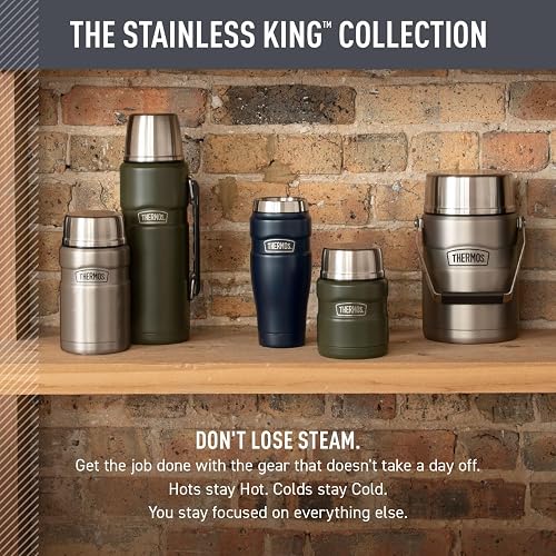 Thermos inoxidable Rey 16-Ounce Travel Tumbler, Metálico, 16 oz