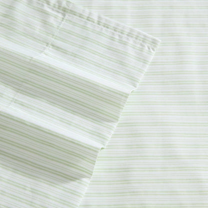 Laura Ashley - Juego de sábanas tamaño King, sábanas de percal de algodón crujientes y Frescas, Bolsillos Profundos, Ropa de Cama a Rayas con sábana Bajera Ajustada y Fundas de Almohada a Juego