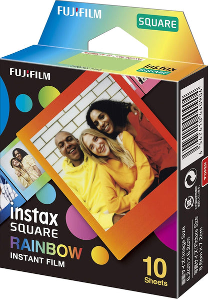 instax Fujifilm Película Square, Paquete de 2 + Película Fujifilm Square Rainbow