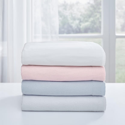 Laura Ashley - Juego de sábanas King, Ropa de Cama de Franela de algodón, Cepillado para Mayor suavidad y Comodidad (Azul Sereno, King)