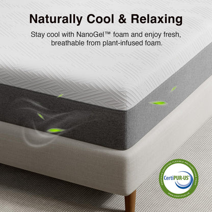 Novilla Colchón Individual XL de 10 Pulgadas, colchón de Espuma | Espuma cómoda para aliviar el dolor de espalda, apoyo corporal y sueño fresco por la noche, certificado CertiPUR-US