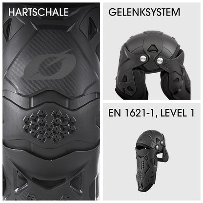 O'Neal Pro IV Rodillera Motocross Negro Talla Única