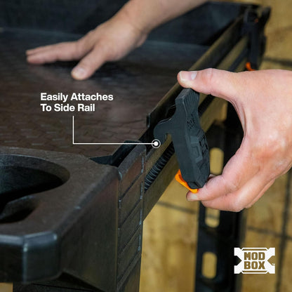 KLEIN TOOLS 54805 MB MODBox - Soporte para escalera de carro utilitario, ganchos de almacenamiento, sostiene escalera vertical u horizontalmente en carritos utilitarios MODBox