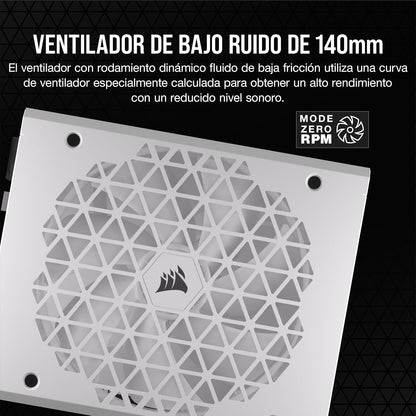 CORSAIR RM1200x Shift Fuente de Alimentación ATX Totalmente Modular - Interfaz Lateral Modular - Compatible con ATX 3.0 y PCIe 5.0 - Modo Ventilador a Cero RPM - Eficiencia 80 Plus Gold - Blanco