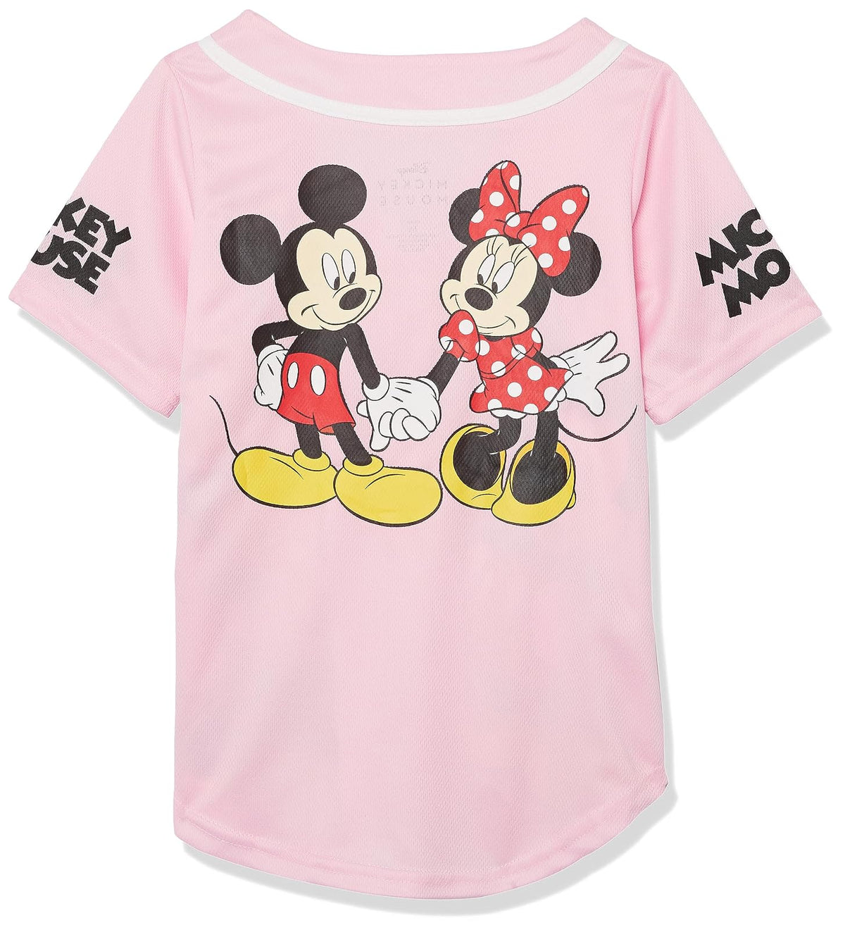 Disney Disney's Girls Mickey & Minnie Mouse Baseball Jersey - Classic Mesh Button Down Shirt Camisa Niñas