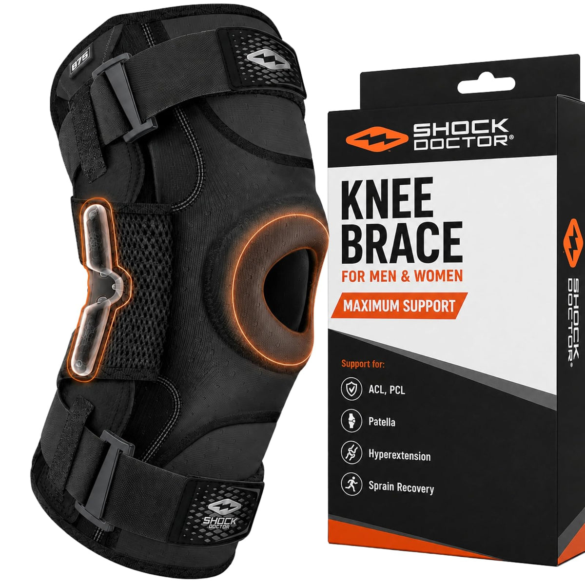 Shock Doctor Ultra - Soporte para Rodilla con Articulaciones Bilaterales, Unisex Adulto, Individual
