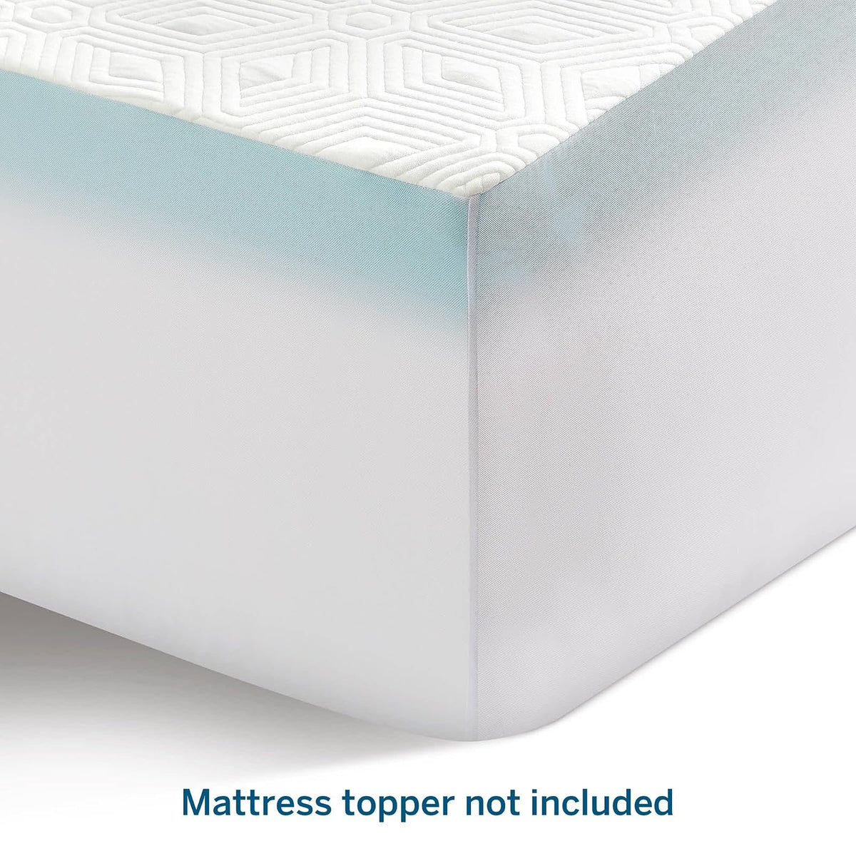 LUCID - Funda de colchón de Espuma viscoelástica, Suave y Transpirable, Lavable a máquina, tamaño Queen, Blanco (Solo Funda de decoración, no incluida)