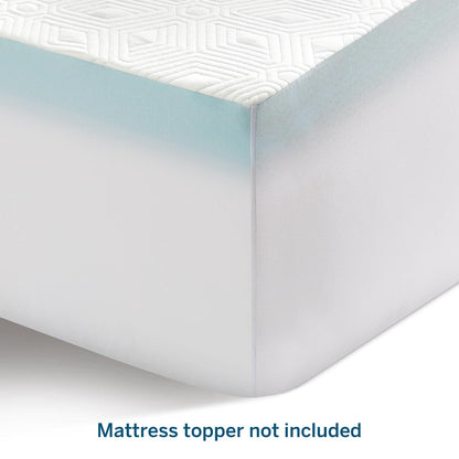 LUCID - Funda de colchón de Espuma viscoelástica, Suave y Transpirable, Lavable a máquina, tamaño Queen, Blanco (Solo Funda de decoración, no incluida)