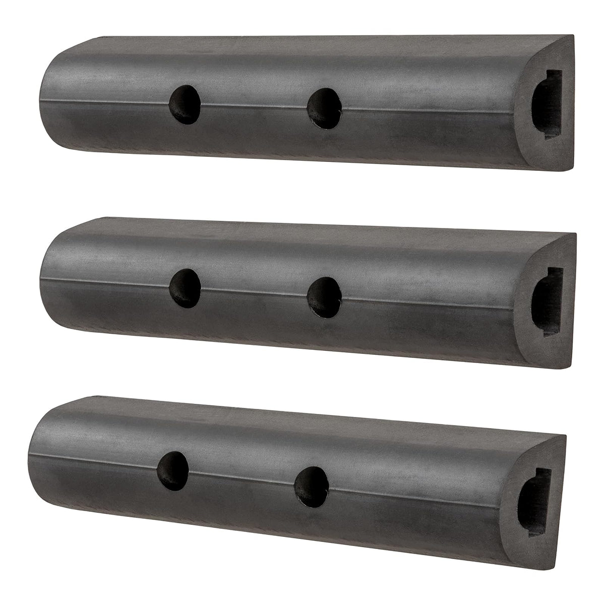 LUVERNE Tiras Protectoras de Goma para Parachoques 2090615-3, 25 cm, Negro, Paquete de 3