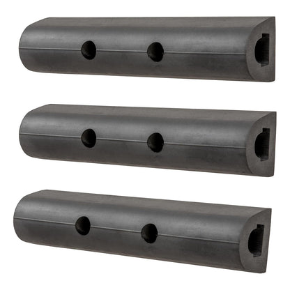 LUVERNE Tiras Protectoras de Goma para Parachoques 2090615-3, 25 cm, Negro, Paquete de 3