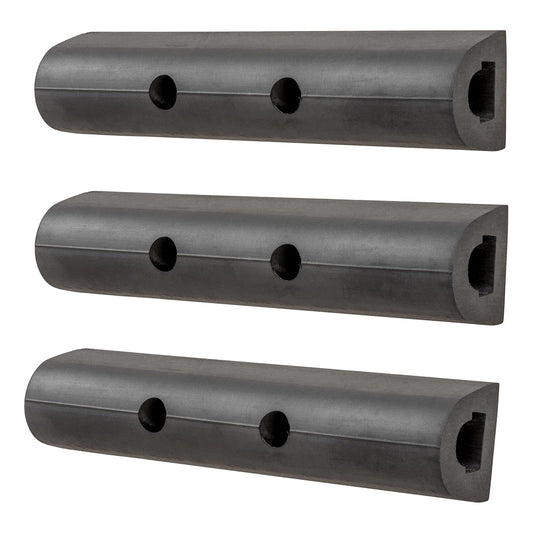 LUVERNE Tiras Protectoras de Goma para Parachoques 2090615-3, 25 cm, Negro, Paquete de 3