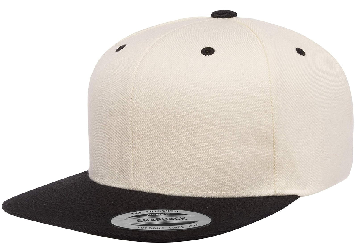 Yupoong Gorra con Cierre a presión. Sombrero para Unisex Adulto - Natura - Negro - Talla Única
