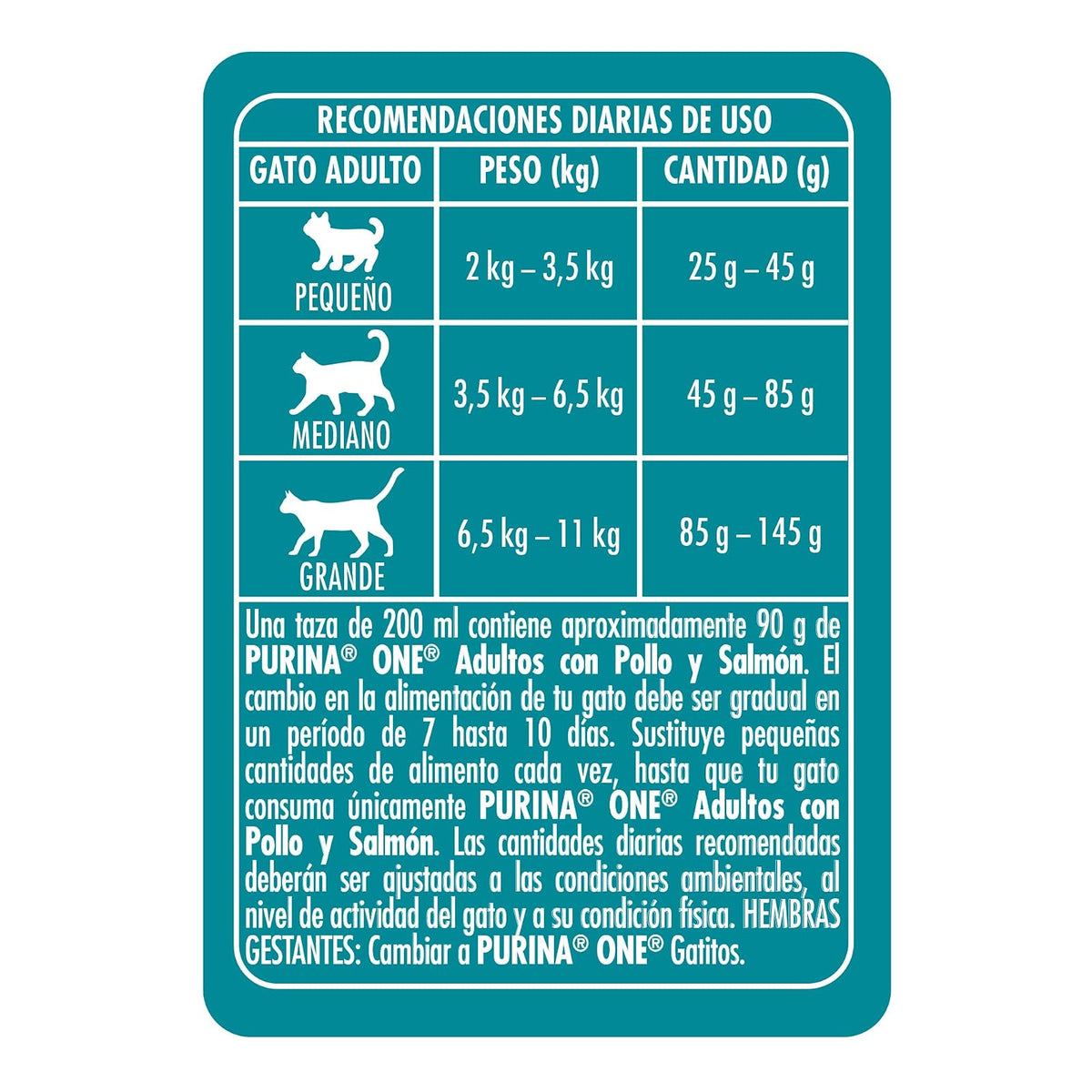 Purina One Gato Adulto Todos los Tamaños Sabor Carne y Salmón 2Kg