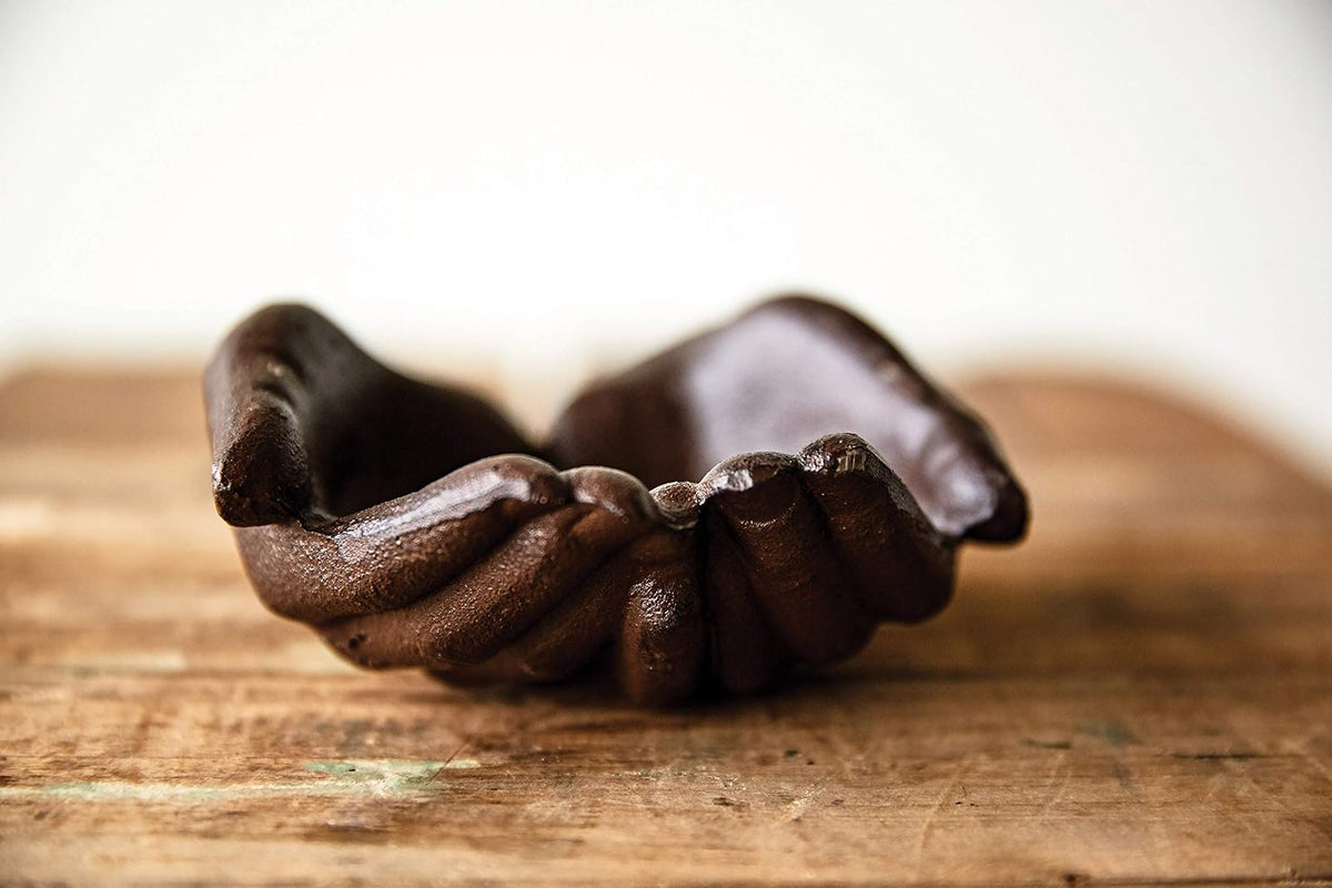 Creative Co-op HD5974 Bristol Terrace Decorative Cast Iron Hands Dish with Rust Finish