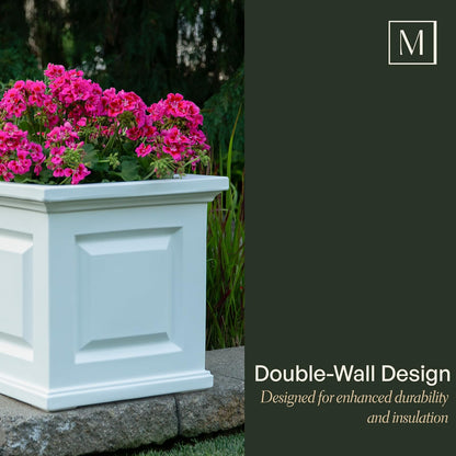 Mayne Nantucket - Maceta Cuadrada de 20 Pulgadas, autonegable, Resistente a la Intemperie para Flores, diseño Duradero al Aire última intervensión para Patio, Porche o Entrada