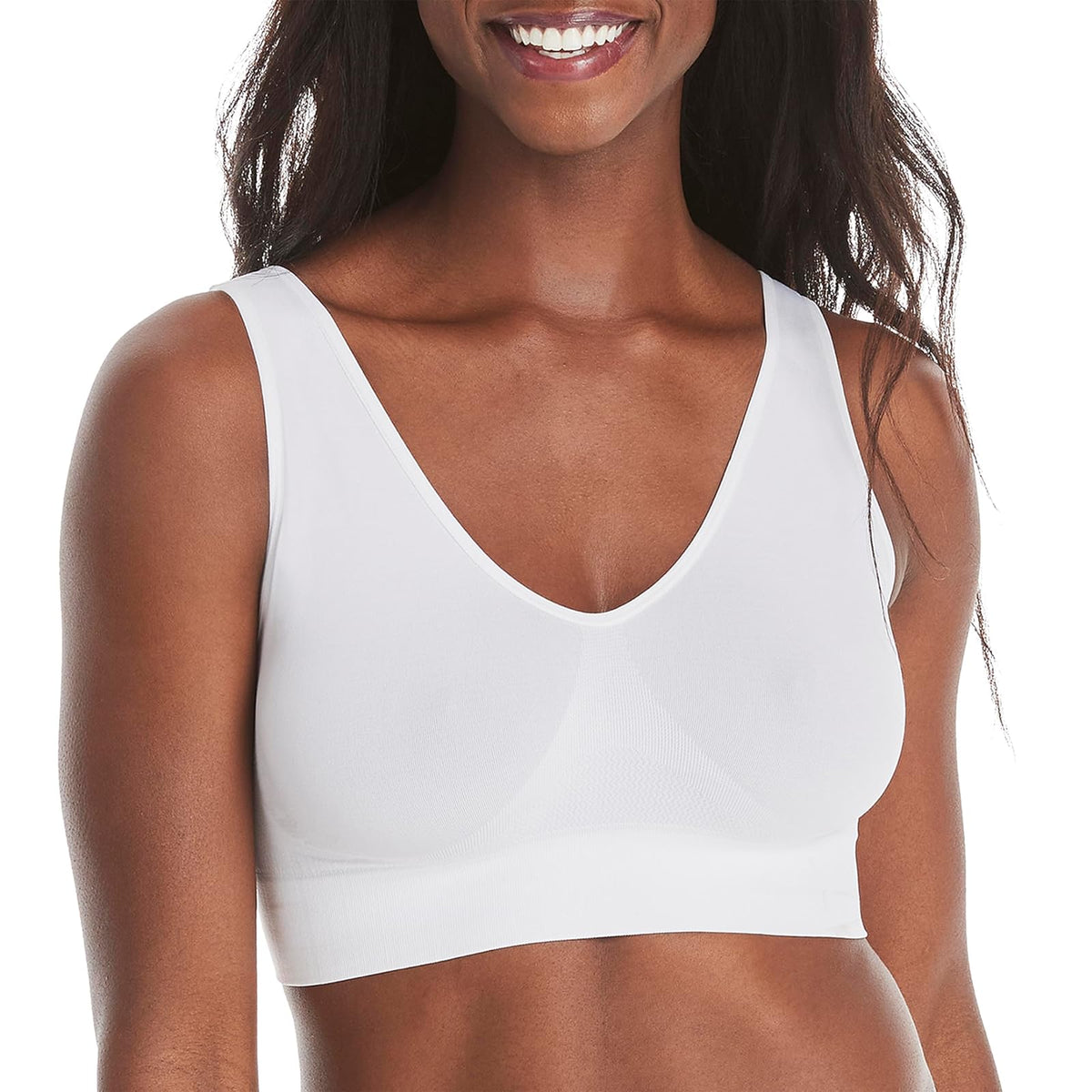 Hanes Brasier sin Costuras para Mujer, Cobertura Completa - G - Blanco