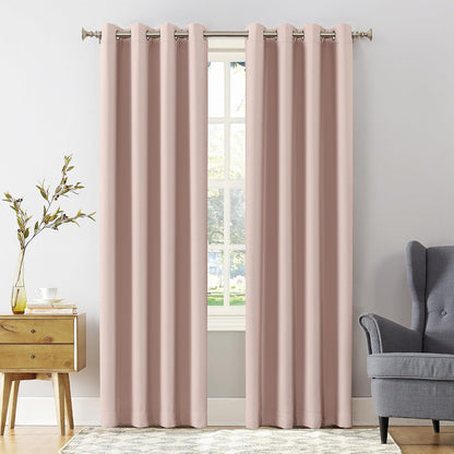 Sun Zero Cortina Opaca con Ojales, Diseño Damasco - Rosa pálido - 137.2An x 241.3Al cm (1 Paneles)