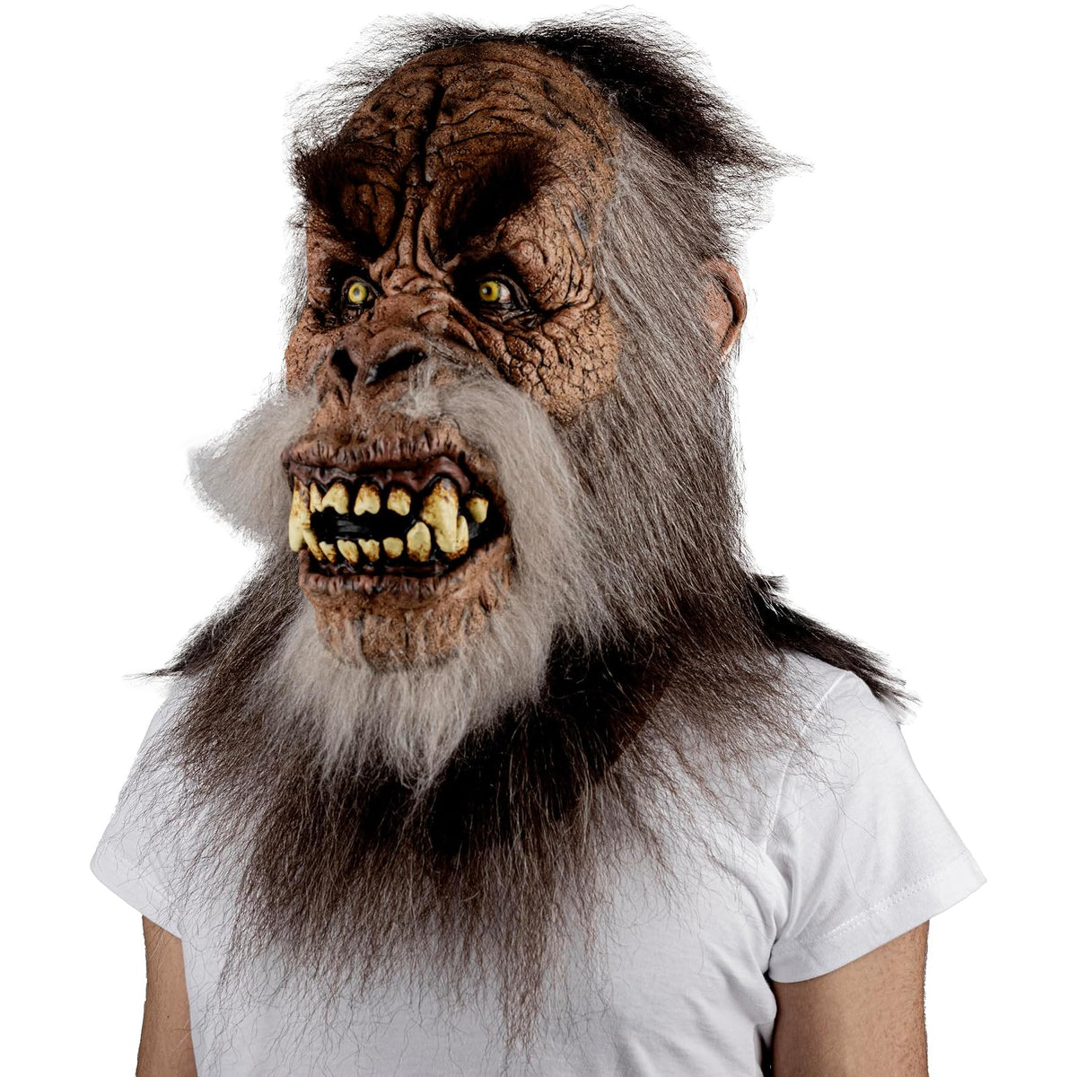 Ghoulish Productions Máscara De Látex Sasquatch, Accesorio Látex Cosplay Monstruos Leyendas, Disfraz Aterrador para Halloween y Fiestas Temáticas, Cosplay Monstruos del Bosque, Diseño Artesanal