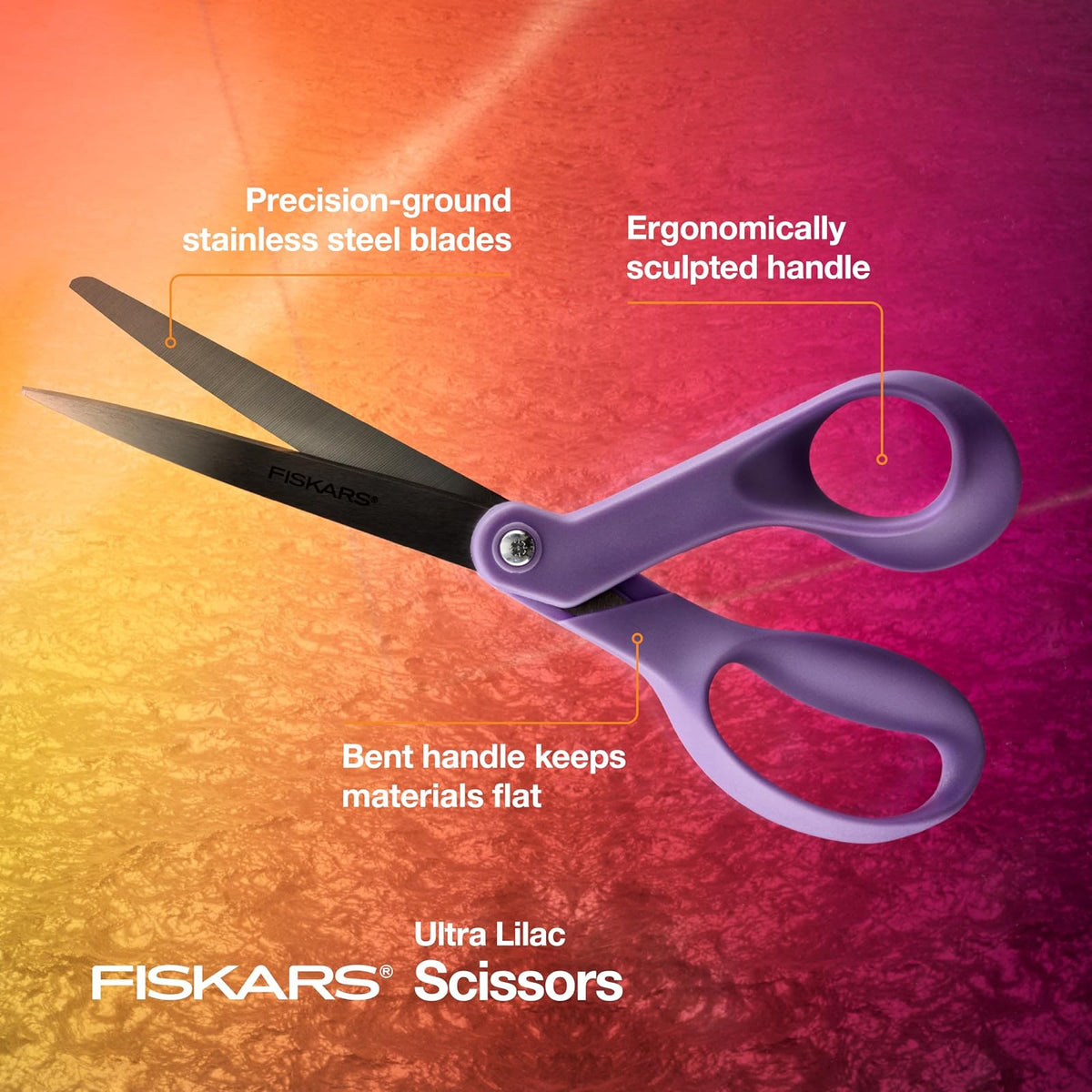 Fiskars - Tijeras ultra lilas, colección de diseño de exploración, cuchillas de acero inoxidable de alta calidad y asas ergonómicas para artes y manualidades