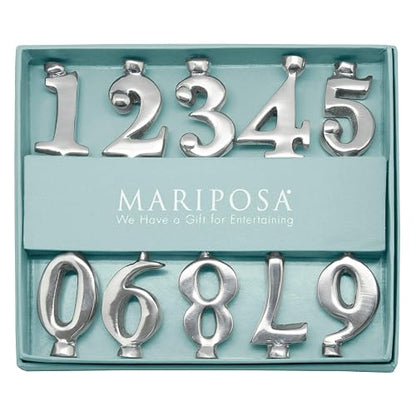 MARIPOSA - Juego de portavelas con números, Color Plateado, Brillante, Regalos, candelabros, Aluminio Fundido en Arena Reciclado, Hecho a Mano en México