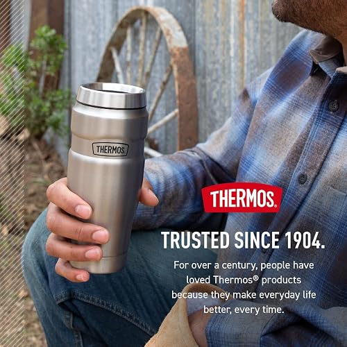 Thermos inoxidable Rey 16-Ounce Travel Tumbler, Metálico, 16 oz