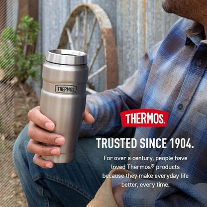 Thermos inoxidable Rey 16-Ounce Travel Tumbler, Metálico, 16 oz