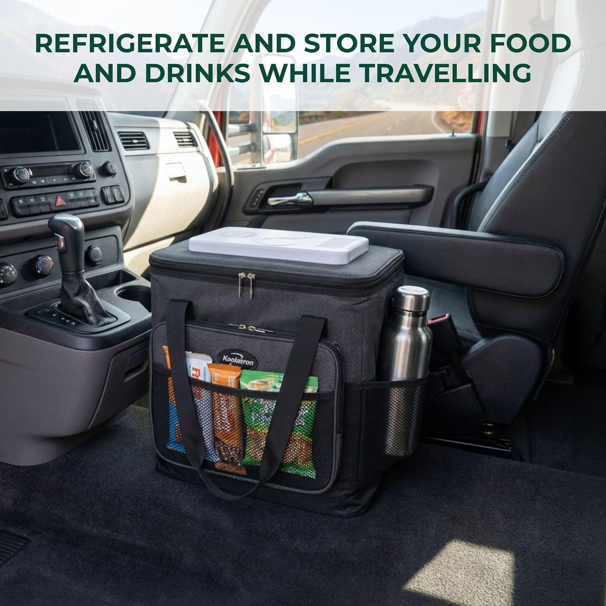 Koolatron - Enfriador eléctrico portátil con Enchufe de 12 V, 26 Cuartos de galón (25 l), Nevera portátil de Coche con Cable de alimentación CC, Correa de Hombro Ajustable, Almacenamiento de Cables