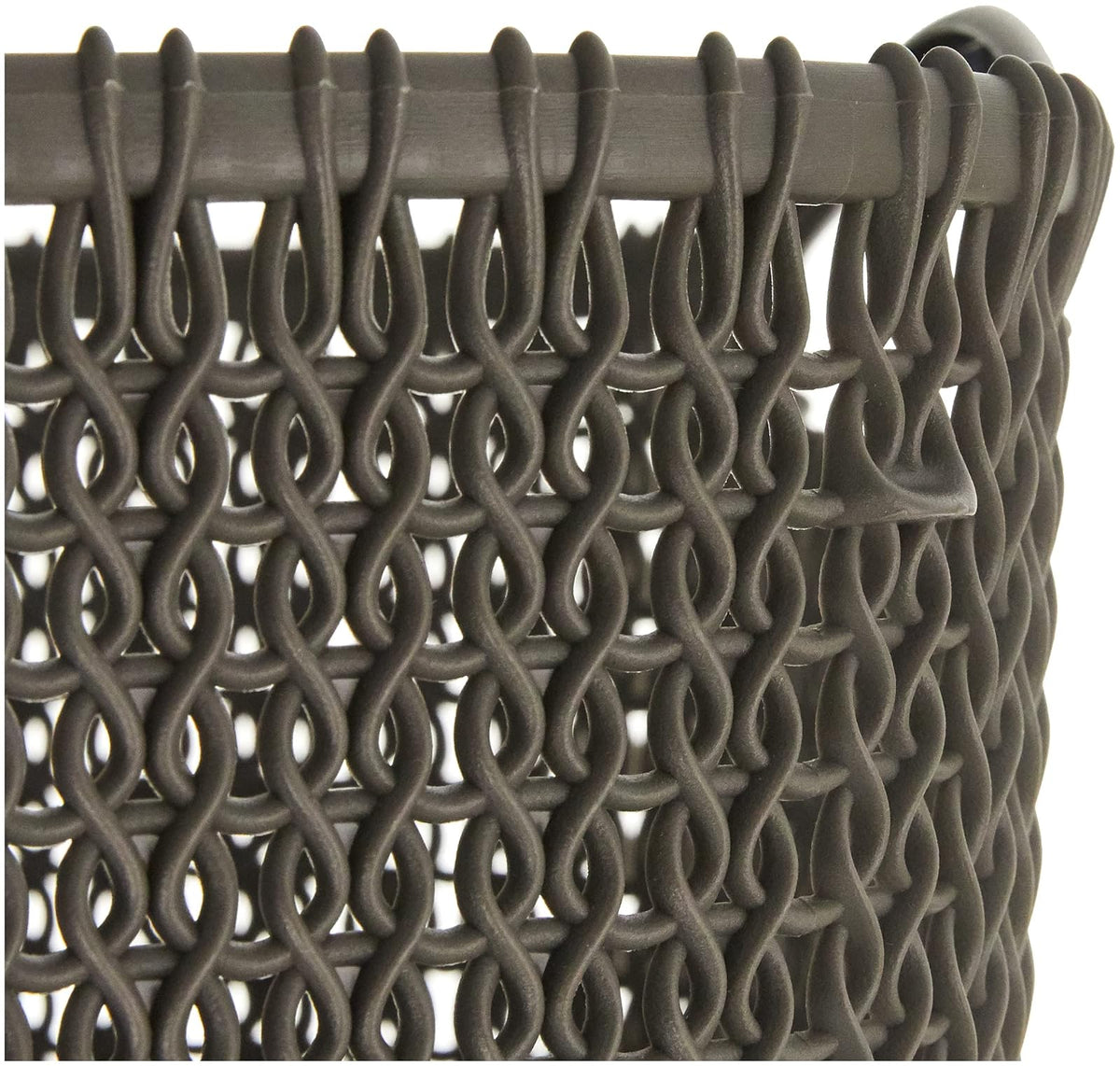 Curver - Set de 3 Canastas Knit, Juego de 3 Cestas De Plástico Estilo Ratán, L + S + XS, Organizadoras, Multiusos, Marrón