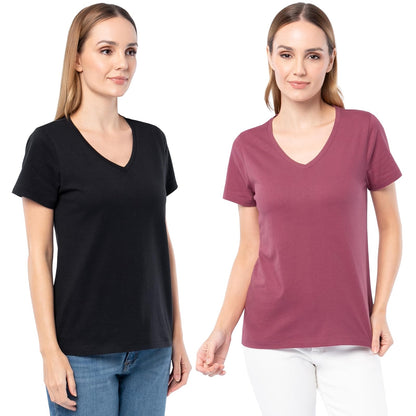 Fruit of the Loom playera de cuello en V, paquete de 2 - CH - Multicolor 2
