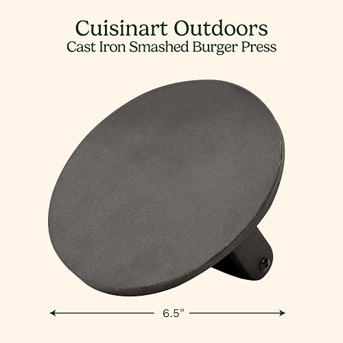 Cuisinart CISB-111 Smashed Burger Press, Cast Iron | Prensa de hierro fundido que ayuda a sellar y crear hamburguesas crujientes por fuera y jugosas por dentro.