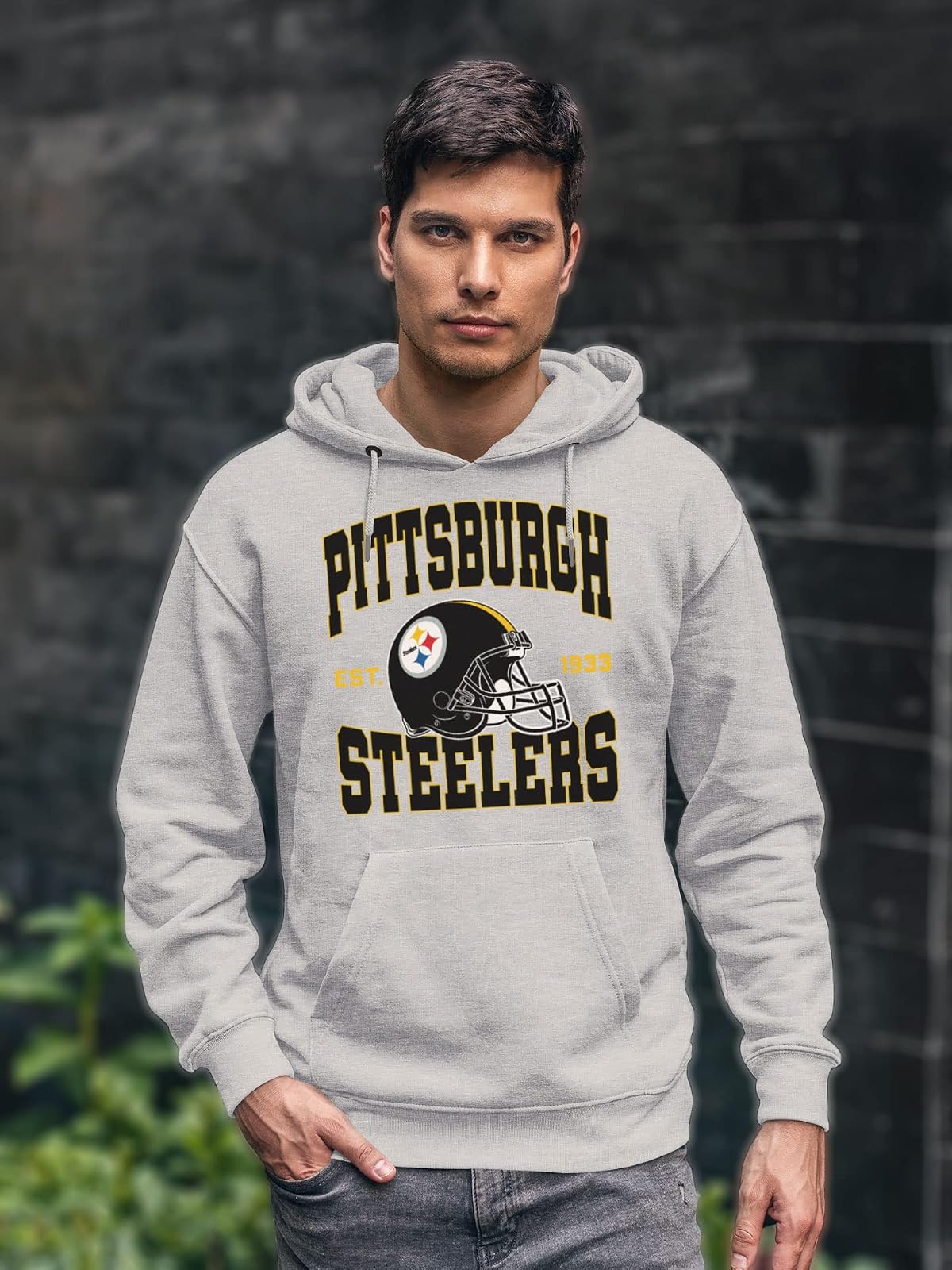 Junk Food Pittsburgh Steelers Team Helmet - Sudadera con Capucha para Adultos Sudadera con Capucha Unisex Adulto