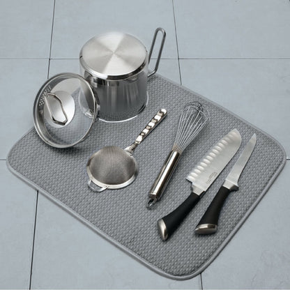 Norpro 359G Microfiber Dish Drying Mat, Gray, 18x16