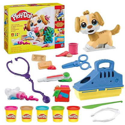 Play-Doh Hasbro Kit Veterinario con Cachorro, 10 Herramientas y 5 Colores