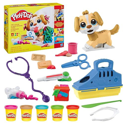 Play-Doh Hasbro Kit Veterinario con Cachorro, 10 Herramientas y 5 Colores