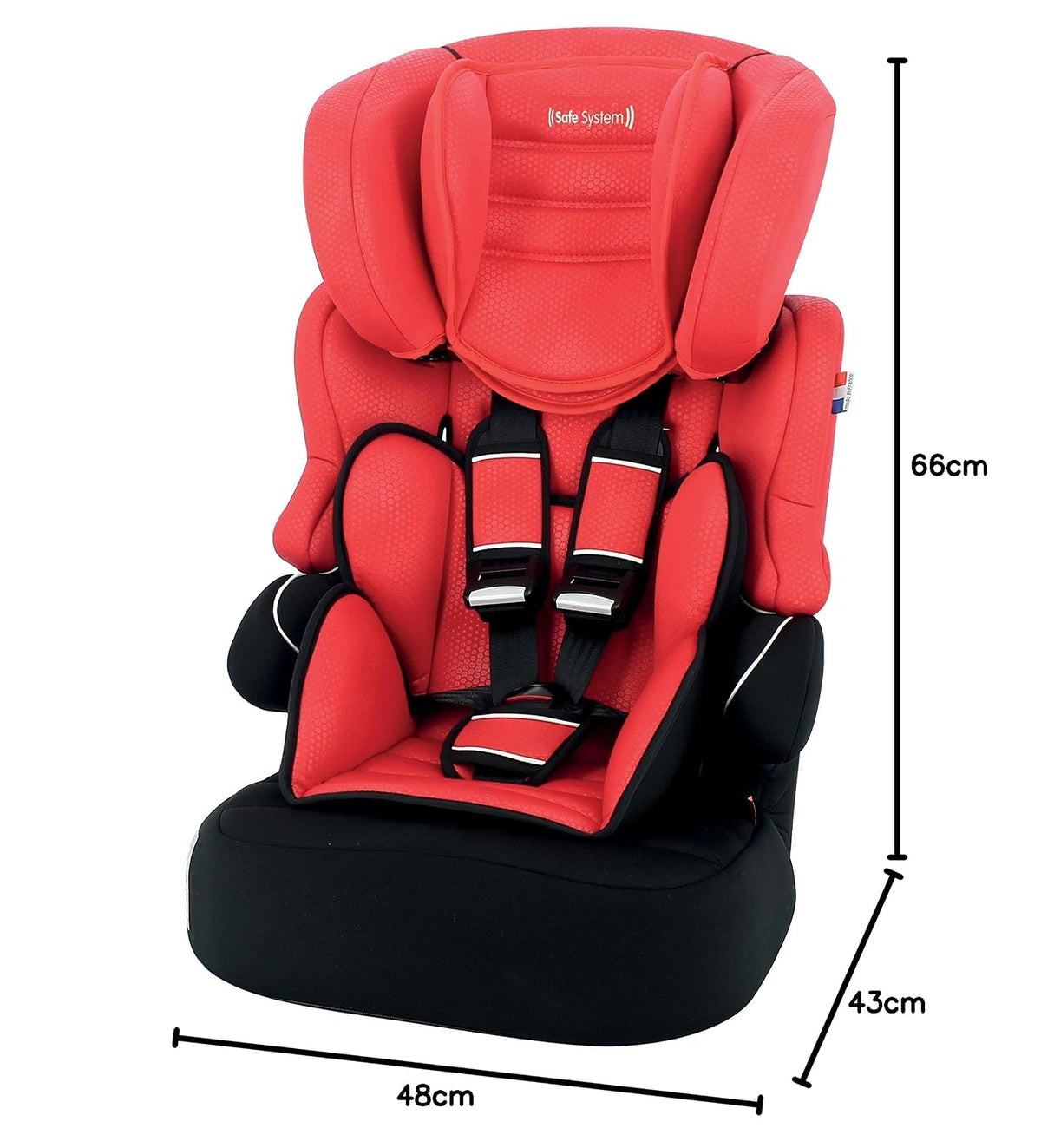 Safe System BELINE Autoasiento Grupo 1/2/3 (9-36Kg) - Fabriqué en France - Reposacabezas réglable en altura