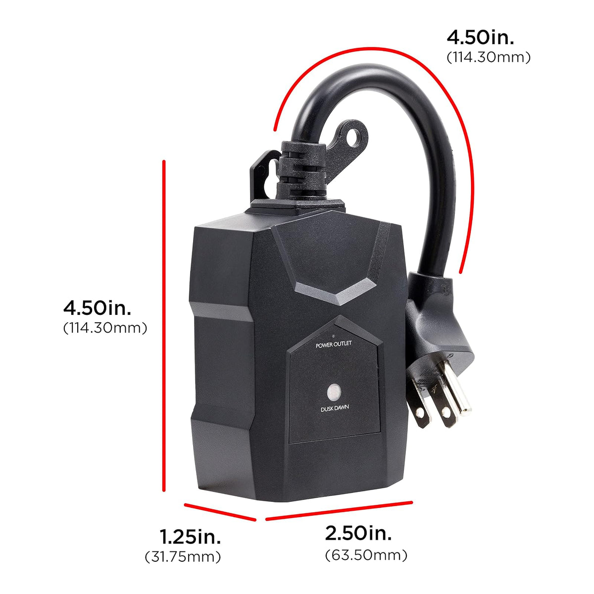 UltraPro Temporizador de luz para exteriores, del anochecer al amanecer, 1 toma de tierra, juego simple, decoración de temporada, iluminación exterior, resistente a la intemperie, funciona con bombillas LED, CFL, incandescentes y halógenas, paquete de 2, 