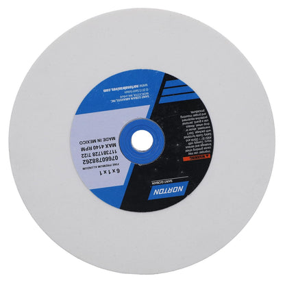 Norton Premium White Bench and Pedestal Abrasive Wheel, Type 01 Straight, Aluminum Oxide, 1" Arbor, 8" Diameter, 1" Thickness, Very Fine 150 Grit (Pack of 1)