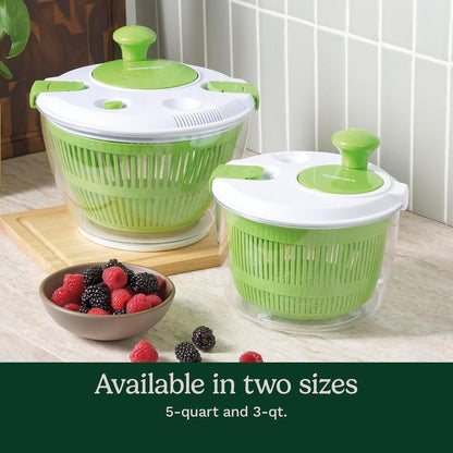 Cuisinart - Spinner grande para ensalada, lavar, centrar y secar ensalada, frutas y verduras, 5 cuartos de galón, CTG-00-SAS1