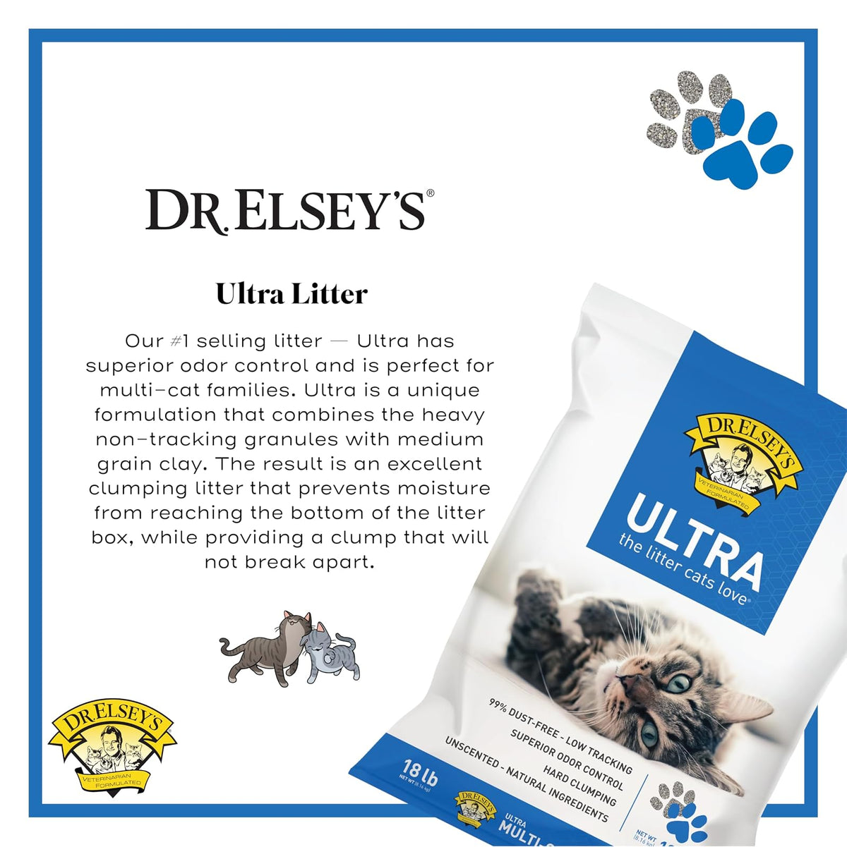 Dr. Elsey's Precious Cat Ultra - Arena para Gatos, Bolsa de 18 Libras