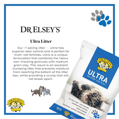 Dr. Elsey's Precious Cat Ultra - Arena para Gatos, Bolsa de 18 Libras