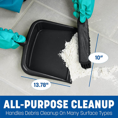 SPARTA Large Handheld Dustpan with Hanging Hole, Heavy-Duty Plastic Dustpan with Wide Lip for Countertops and Surfaces, Plastic, 10 Inches, White