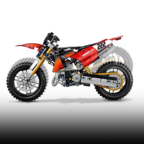 LEGO Technic Moto Ducati Desmo450 MX Factory – Juguete de Construcción para Mayores de 10 Años – Vehículo con Dirección y Suspensión – Idea de Regalo para Niños y Niñas – 42238