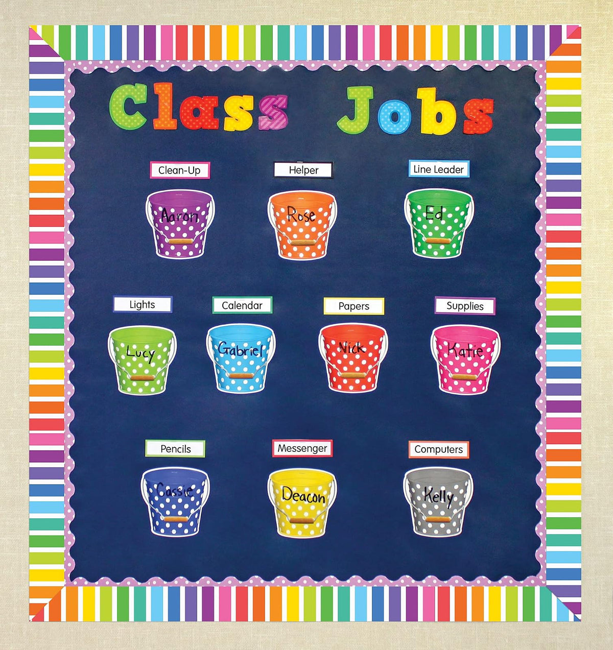 Teacher Created Resources Borde Recto Enrollado Rayas Coloridas 50 Pies