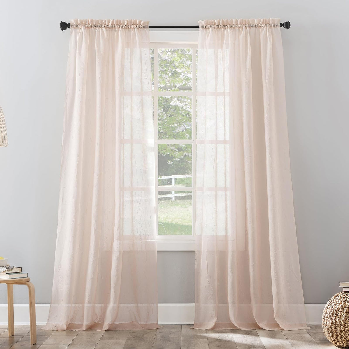 No. 918 Erica Panel de Cortina de Gasa Transparente - 1 - Rosa Whisper - 129.5An x 213.4Al cm (1 Paneles)